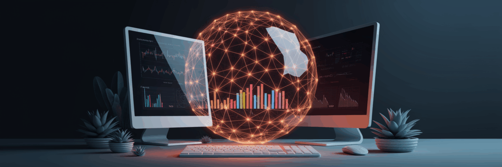 Abstract sphere protecting financial data.