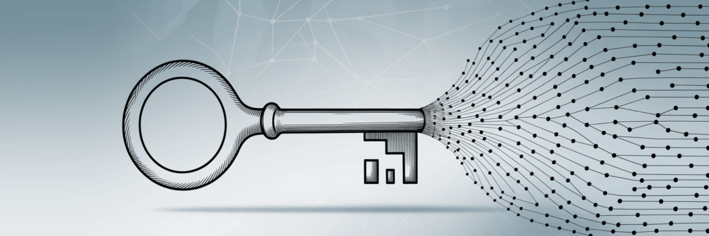 Abstract key unlocking data network