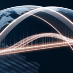 Luminous bridge symbolizing secure data transfer.