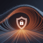 Dynamic data wave with a security shield.