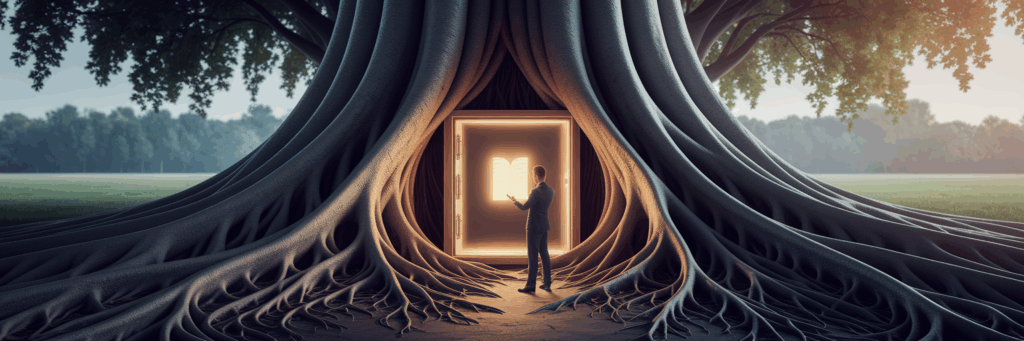 Secure financial ledger in a vault.