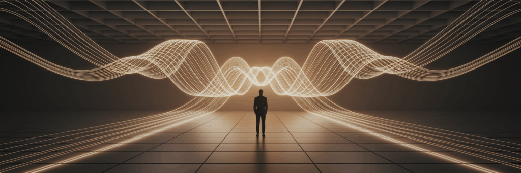 Person observing network of financial data streams.