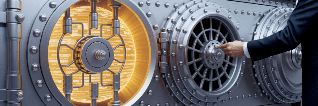 Secure vault protecting financial data