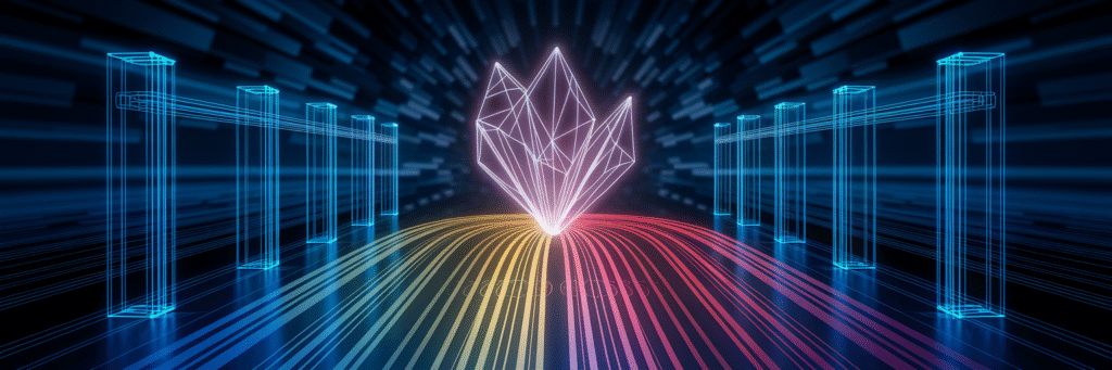Abstract crystal securing multi-currency data streams.