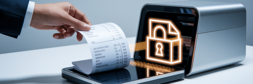 Encrypted receipt management for accounting.