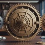 Intricate gear system representing multi-currency invoicing.