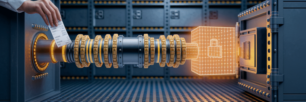 Secure encrypted receipt upload process.