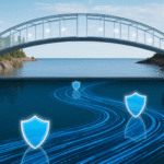Drawing of secure bridge for cross-border data.