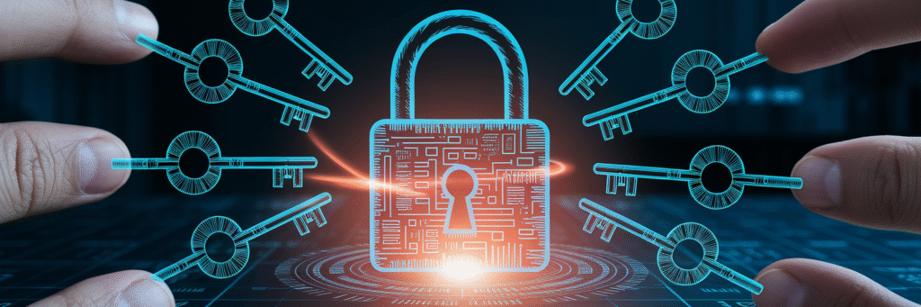 Secure lock mechanism verifying digital keys.