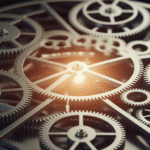 Intricate clockwork representing financial analytics.