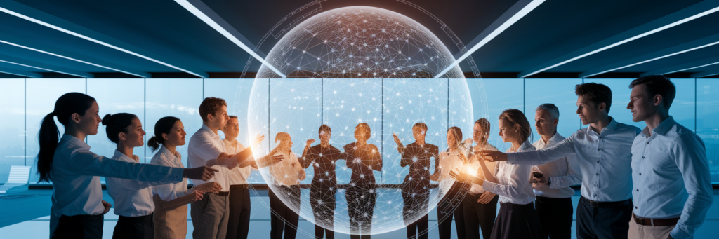 Equipo de startup analizando finanzas globales.