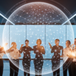 Equipo de startup analizando finanzas globales.