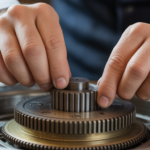 Artisan building a secure mechanical ledger.