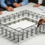 Architects planning a secure building blueprint.